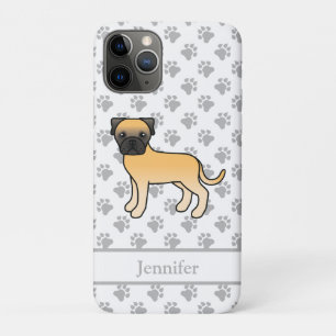 Fawn Bullmastiff Cute Cartoon Dog & Name Case-Mate iPhone Case