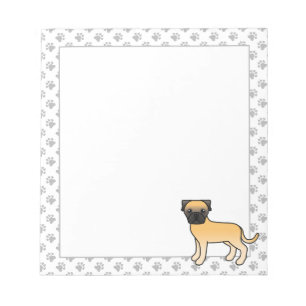 Fawn Bullmastiff Cute Cartoon Dog Notepad