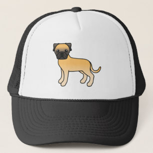 Fawn Bullmastiff Cute Cartoon Dog Trucker Hat