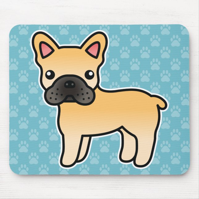 Fawn Cartoon French Bulldog Mouse Pad (Front)