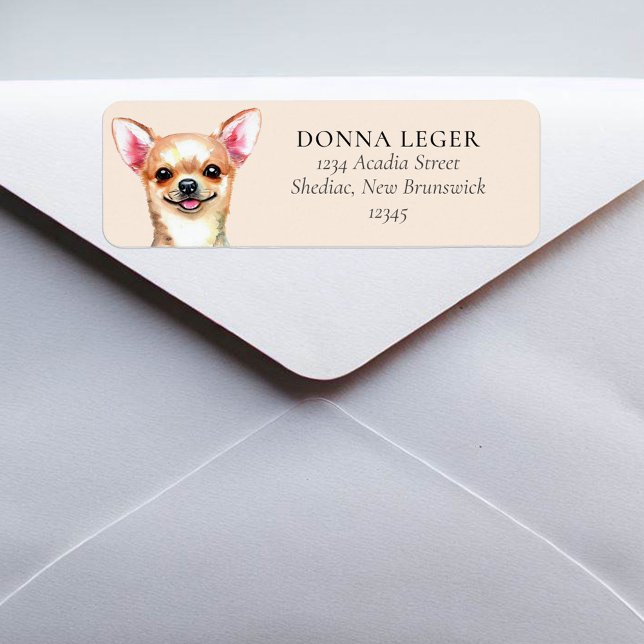 Fawn Chihuahua Dog Personalised Address (Creator Uploaded)