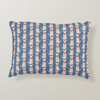 Fawn Chihuahua with Bandanna in Blue Decorative Cushion
