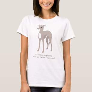 Fawn coated Italian Greyhound Custom Text T-Shirt