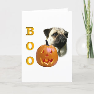 Fawn Coated Pug Boo Card