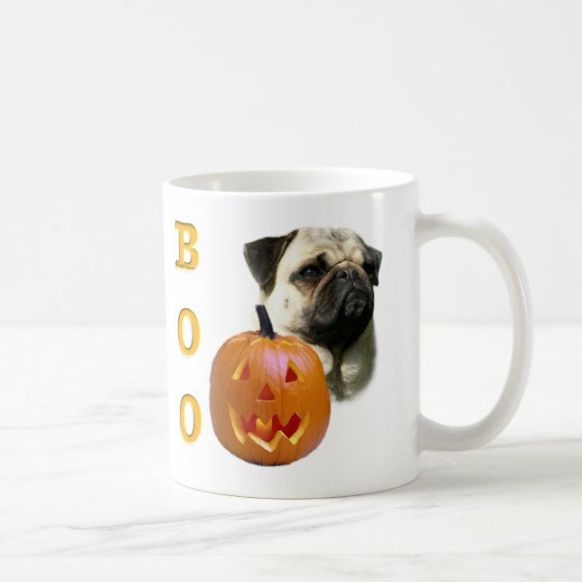 Fawn Coated Pug Boo Coffee Mug (Right)