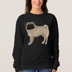 Fawn Colour Pug Mops Dog Breed Animal Design Sweatshirt