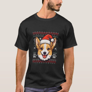 Fawn Corgi Santa Hat Christmas Funny Dog Mum Dad T T-Shirt