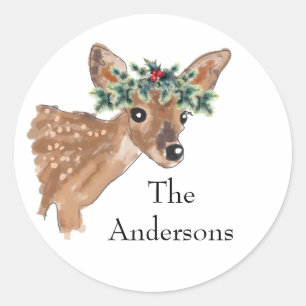 Fawn Deer Custom Holiday Envelope Seals