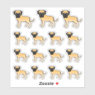 Fawn English Mastiff Cute Cartoon Dogs