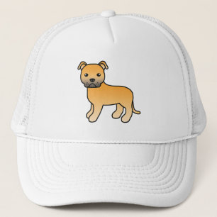 Fawn English Staffordshire Bull Terrier Dog Trucker Hat