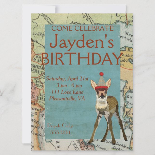 FAWN EXPLORE BIRTHDAY INVITATION (Front)