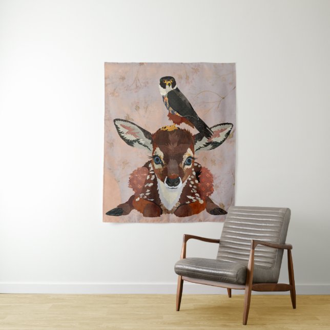 FAWN & FALCON TAPESTRY (In Situ)