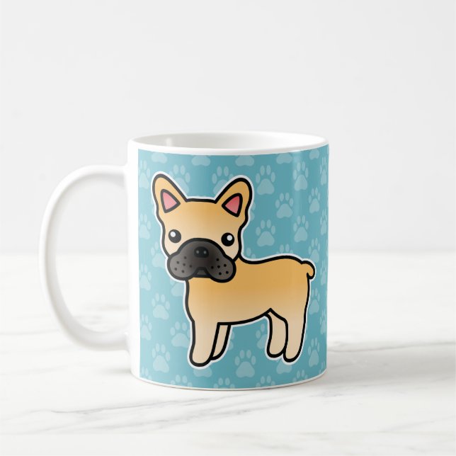 Fawn French Bulldog Cartoon Dog Coffee Mug (Left)