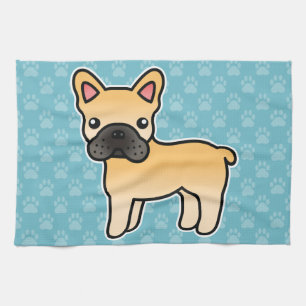 Fawn French Bulldog Cartoon Dog Tea Towel