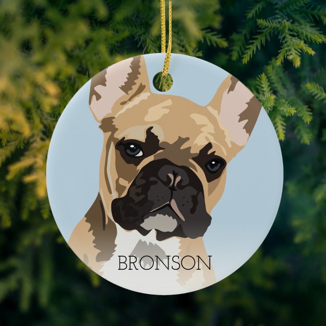 Fawn French Bulldog Christmas Ceramic Tree Decoration (Creator Uploaded)