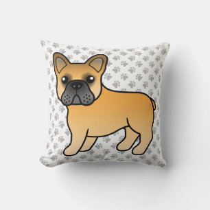 Fawn French Bulldog Cute Cartoon Dog Cushion