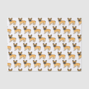 Fawn French Bulldog Cute Cartoon Dog Pattern Tissue Paper