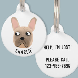 Fawn French Bulldog Pet Tag