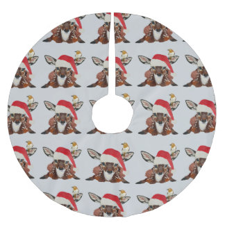 FAWN & GOLDEN BIRD CHRISTMAS BRUSHED POLYESTER TREE SKIRT