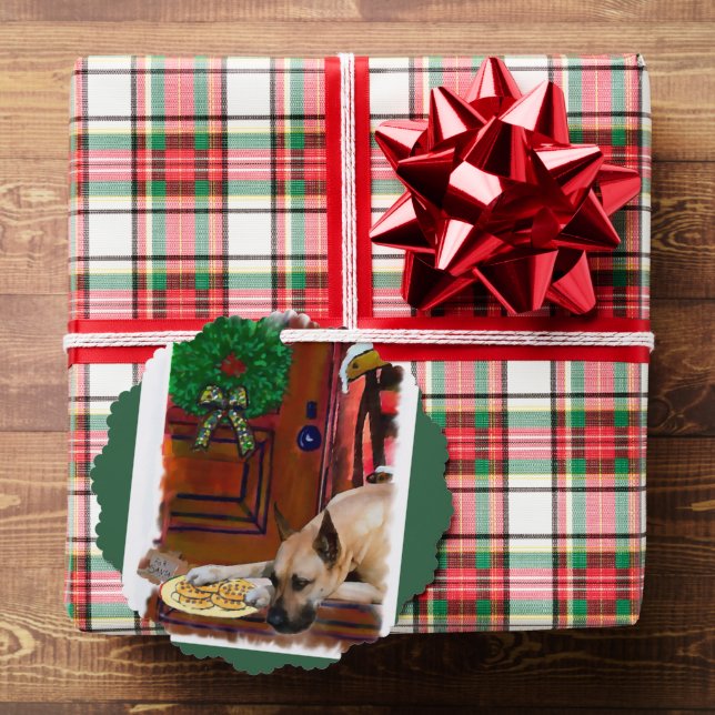 Fawn Great Dane Christmas Tree Decoration Card (Insitu (Gift))