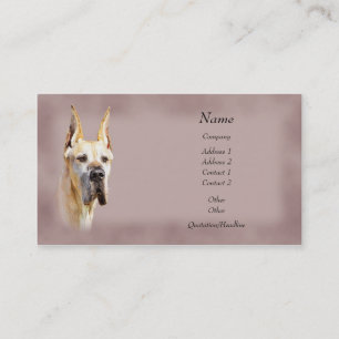 Fawn Great Dane Cropped Business Cards