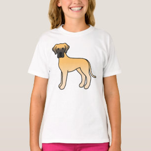 Fawn Great Dane Cute Cartoon Dog T-Shirt