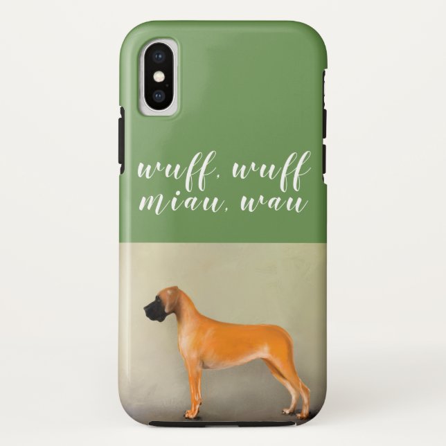 Fawn Great Dane with text Case-Mate iPhone Case (Back)
