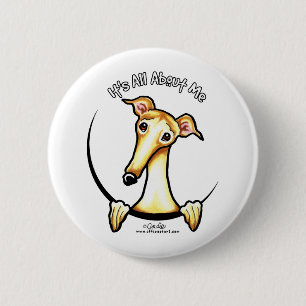 Fawn Greyhound IAAM 6 Cm Round Badge