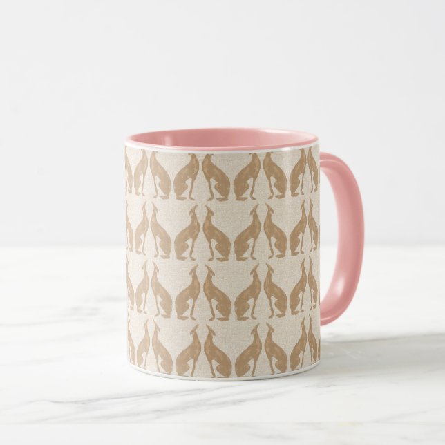 Fawn Greyhound in Art Deco Design Mug (Front Right)