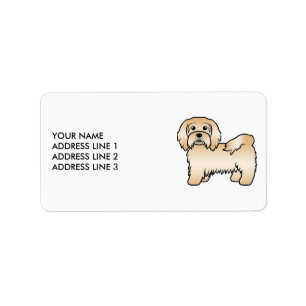 Fawn Havanese Cute Cartoon Dog & Custom Text Label