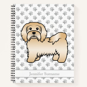 Fawn Havanese Cute Cartoon Dog Illustration & Name Notebook