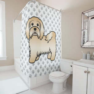Fawn Havanese Cute Cartoon Dog Illustration Shower Curtain
