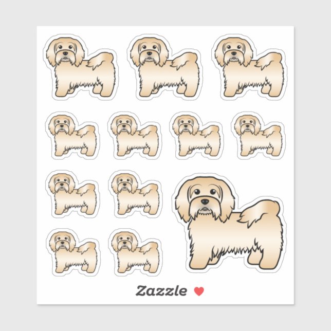 Fawn Havanese Cute Cartoon Dog Illustrations (Sheet)