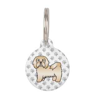 Fawn Havanese Cute Cartoon Dog & Pet's Info Pet Tag