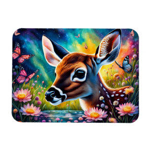 Fawn in Meadow Pond  Magnet