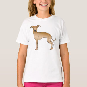 Fawn Italian Greyhound Cute Cartoon Dog Design T-Shirt