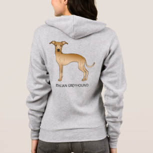 Fawn Italian Greyhound Dog With Custom Text Hoodie