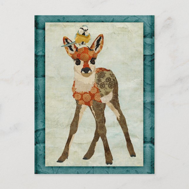 Fawn & Little Bird Postcard (Front)