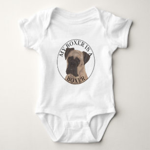 Fawn Masked Boxer Dog Big Brother Baby Bodysuit