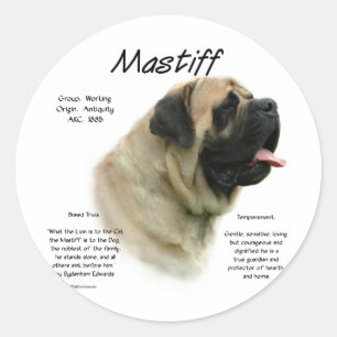 Fawn Mastiff History  Classic Round Sticker
