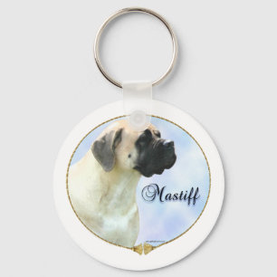Fawn Mastiff Portrait Keychain