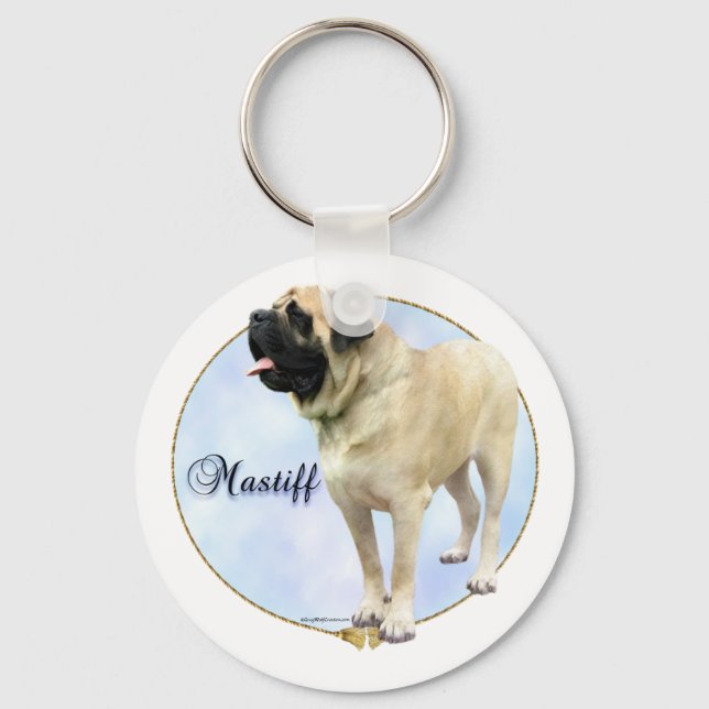Fawn Mastiff Portrait Keychain (Front)