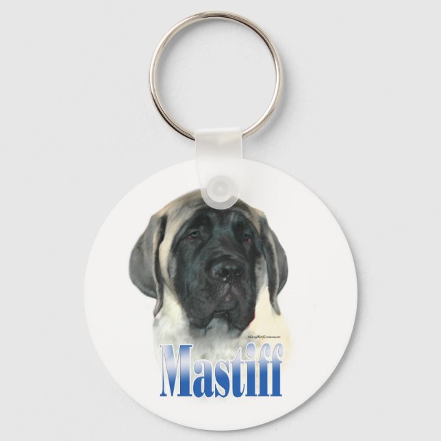Fawn Mastiff pup Name Keychain (Front)