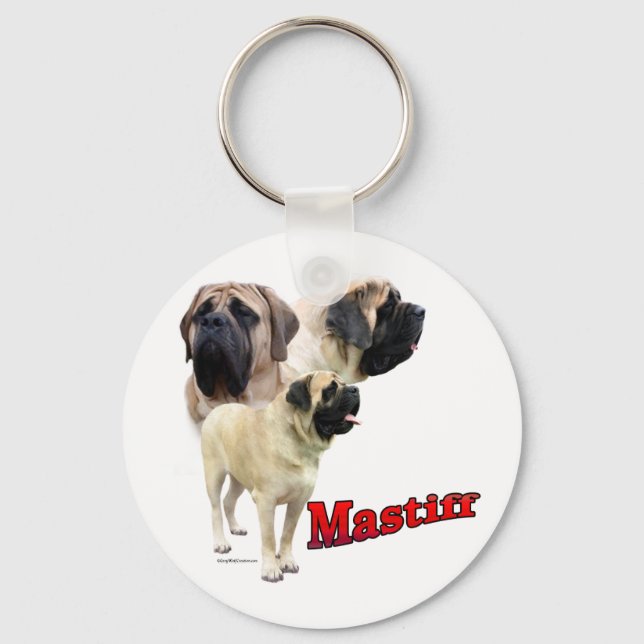 Fawn Mastiff trio Keychain (Front)
