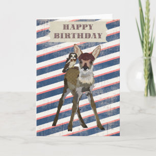 FAWN & OWL Birthday Card