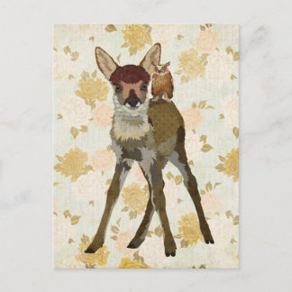 FAWN & OWL Postcard
