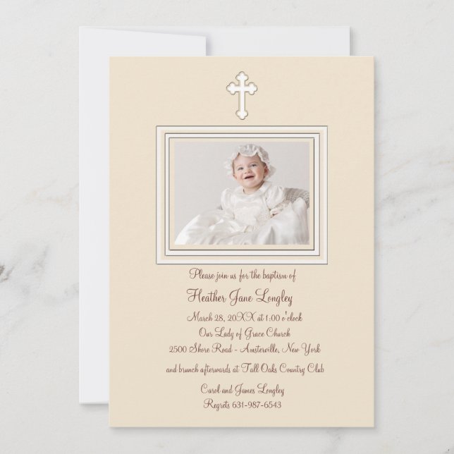 Fawn Photo Religious Invitation (Front)