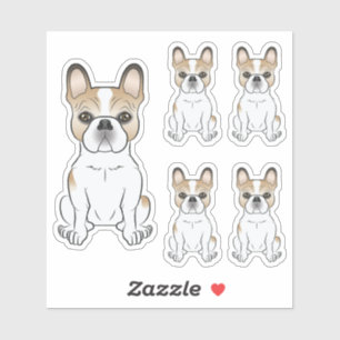 Fawn Pied French Bulldog Cartoon Dog Illustrations