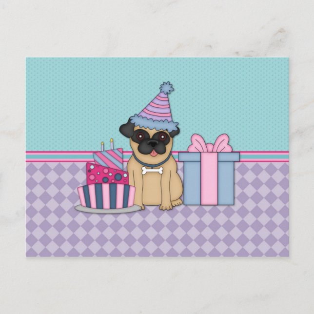 Fawn Pug Blank Birthday Invitations (4) (Front)