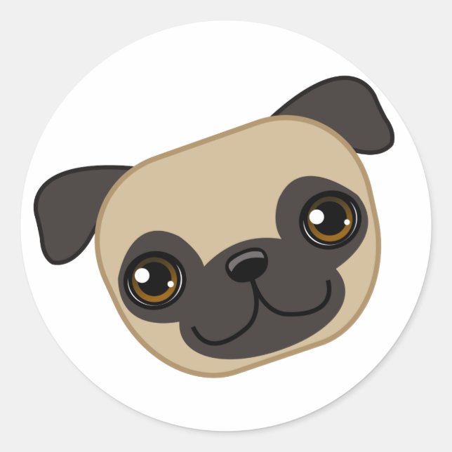 Fawn Pug Classic Round Sticker (Front)